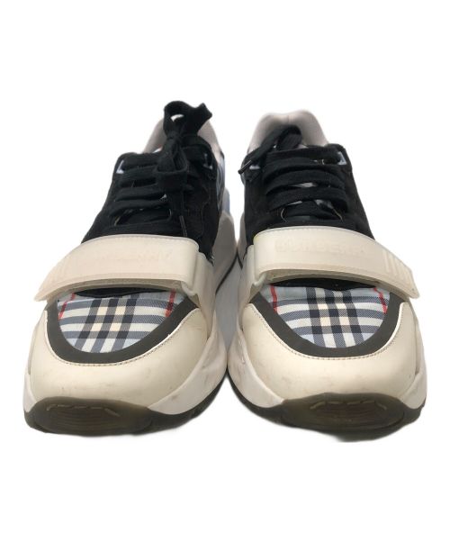 BURBERRY LONDON（バーバリーロンドン）BURBERRY LONDON (バーバリーロンドン) BURBERRY(バーバリー) プラットフォーム ソール キャンバス×レザー スニーカー ブルー サイズ:SIZE 26cmの古着・服飾アイテム