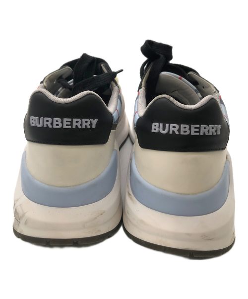 BURBERRY LONDON（バーバリーロンドン）BURBERRY LONDON (バーバリーロンドン) BURBERRY(バーバリー) プラットフォーム ソール キャンバス×レザー スニーカー ブルー サイズ:SIZE 26cmの古着・服飾アイテム
