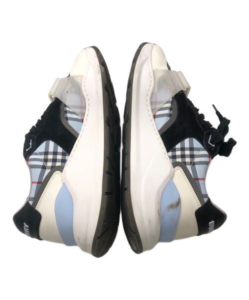 BURBERRY LONDON（バーバリーロンドン）BURBERRY LONDON (バーバリーロンドン) BURBERRY(バーバリー) プラットフォーム ソール キャンバス×レザー スニーカー ブルー サイズ:SIZE 26cmの古着・服飾アイテム