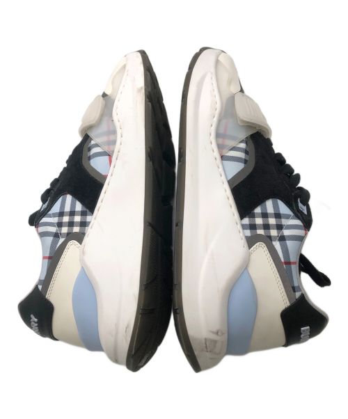 BURBERRY LONDON（バーバリーロンドン）BURBERRY LONDON (バーバリーロンドン) BURBERRY(バーバリー) プラットフォーム ソール キャンバス×レザー スニーカー ブルー サイズ:SIZE 26cmの古着・服飾アイテム