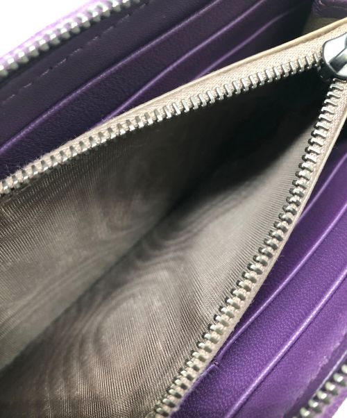 BOTTEGA VENETA（ボッテガベネタ）BOTTEGA VENETA (ボッテガベネタ) イントレチャート ジップ アラウンド ウォレット／INTRECCIATO ZIP AROUND WALLET パープルの古着・服飾アイテム