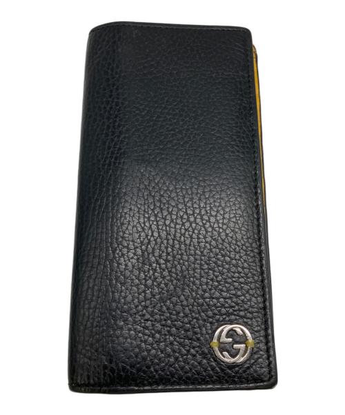 GUCCI（グッチ）GUCCI (グッチ) 長財布 ブラック×イエローの古着・服飾アイテム