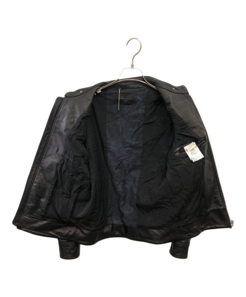 DIESEL Black Gold（ディーゼル ブラック ゴールド）DIESEL Black Gold (ディーゼル ブラック ゴールド) スタッズ＆ラインストーン レザージャケット ブラック サイズ:46の古着・服飾アイテム