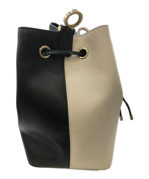 BVLGARI（ブルガリ）BVLGARI (ブルガリ) ビー・ゼロワン ショルダーバッグ ホワイト×ブラックの古着・服飾アイテム