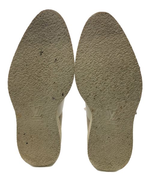 LOUIS VUITTON（ルイ ヴィトン）LOUIS VUITTON (ルイ ヴィトン) LVクリーパーライン アンクルブーツ スエード×スムース ホワイト サイズ:6(24cm程度)の古着・服飾アイテム