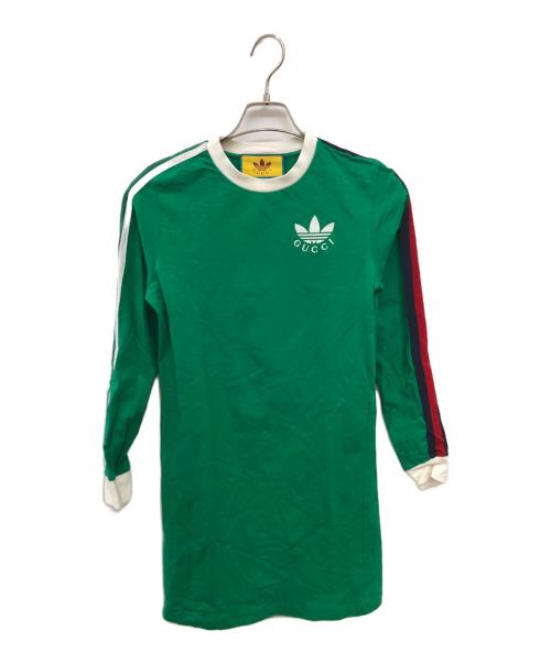 GUCCI（グッチ）GUCCI (グッチ) adidas (アディダス) カットソーワンピース／CUT AND SEW ONEPIECE グリーン サイズ:XXSの古着・服飾アイテム