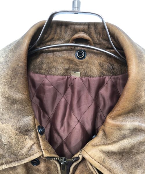 claude cross（クロードクロス）claude cross (クロードクロス) レザーフライトジャケット ベージュ サイズ:チェスト84~92の古着・服飾アイテム