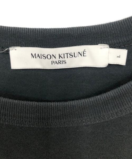 maison kitsune（メゾンキツネ）maison kitsune (メゾンキツネ) ダブル フォックスヘッド ロゴ Tシャツ／DOUBLE FOX HEAD LOGO T-SHIRT ブラック サイズ:Lの古着・服飾アイテム