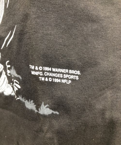 CHANGES（チェンジズ）CHANGES (チェンジズ) 90s Looney Tunes × NFL DALLAS COWBOYS 両面プリント カットソー ブラック サイズ:Mの古着・服飾アイテム