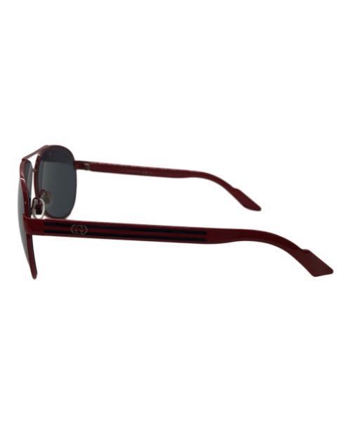 GUCCI（グッチ）GUCCI (グッチ) ティアドロップ サングラス／TEAR DROP SUNGLASSES レッドの古着・服飾アイテム