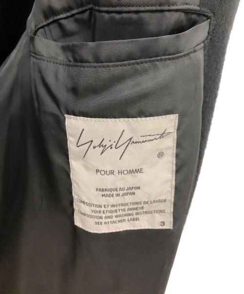 Yohji Yamamoto pour homme（ヨウジヤマモト プールオム）Yohji Yamamoto pour homme (ヨウジヤマモト プールオム) ダブルジッパー ステンカラーコート ブラック サイズ:SIZE Mの古着・服飾アイテム