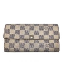 LOUIS VUITTON（ルイ ヴィトン）の古着「ダミエ・アズール ポルトフォイユ・サラ ロングウォレット／DAMIER AZUR PORTEFEUILLE SARAH LONG WALLET」｜ホワイト