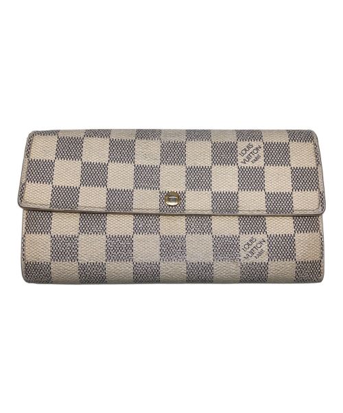 LOUIS VUITTON（ルイ ヴィトン）LOUIS VUITTON (ルイ ヴィトン) ダミエ・アズール ポルトフォイユ・サラ ロングウォレット／DAMIER AZUR PORTEFEUILLE SARAH LONG WALLET ホワイトの古着・服飾アイテム