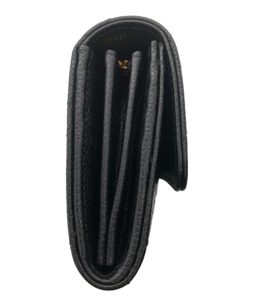 CHANEL（シャネル）CHANEL (シャネル) キャビアスキン マトラッセ 2つ折り財布 ブラックの古着・服飾アイテム