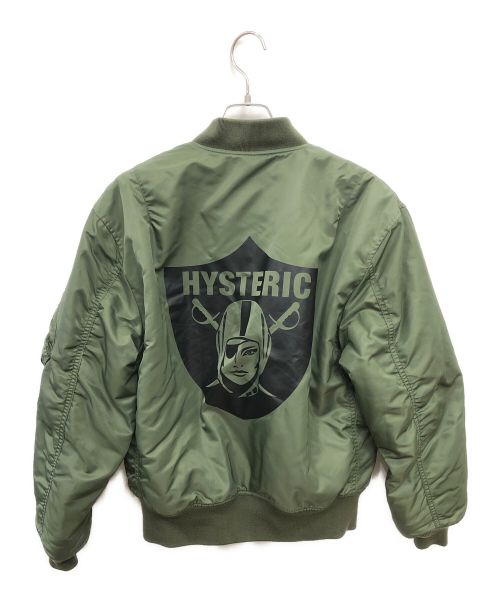 Hysteric Glamour（ヒステリックグラマー）Hysteric Glamour (ヒステリックグラマー) WOMAN PIRATE MA-1 ウーマン パイレーツ ジャケット オリーブ サイズ:Lの古着・服飾アイテム
