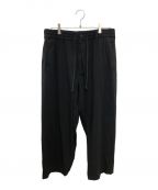 s'yteサイト）の古着「ポリエステルレーヨンギャバジンストレッチ センターワイド タックパンツ／ＰＥ/RAYON GABARDINE STRETCH CENTER WIDE TACK PANTS」｜ブラック