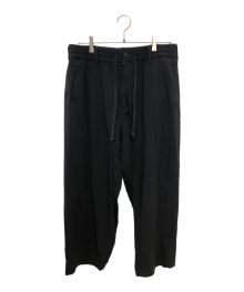 s'yte（サイト）の古着「ポリエステルレーヨンギャバジンストレッチ センターワイド タックパンツ／ＰＥ/RAYON GABARDINE STRETCH CENTER WIDE TACK PANTS」｜ブラック