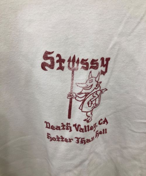 stussy（ステューシー）stussy (ステューシー) デビル プリントTシャツ／DEVIL PRINT T ホワイト サイズ:SIZE Lの古着・服飾アイテム