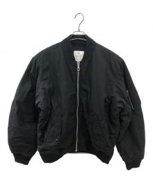 stussy（ステューシー）の古着「WAXED BUILT BOMBER JACKET／ワックスドビルトボンバージャケット」｜ブラック