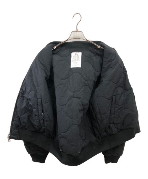 stussy（ステューシー）stussy (ステューシー) WAXED BUILT BOMBER JACKET／ワックスドビルトボンバージャケット ブラック サイズ:SIZE Lの古着・服飾アイテム