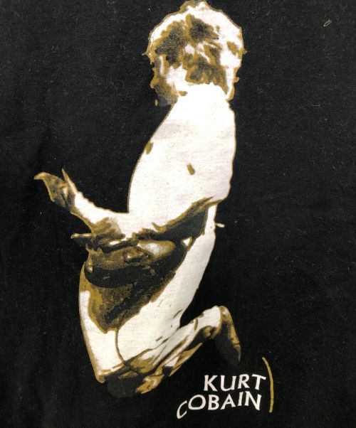 FRUIT OF THE LOOM（フルーツオブザルーム）FRUIT OF THE LOOM 半袖カットソー カートコバーン ウィズ ジーザスリザード／S/S CUT AND SEW KURT COBAIN WITH JESUS LIZARD ブラック サイズ:SIZE XLの古着・服飾アイテム