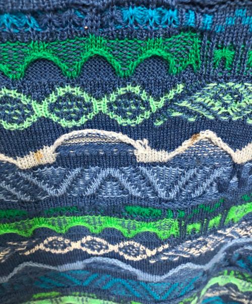 Coogi（クージー）Coogi (クージー) ウールニットセーター／WOOL KNIT SWEATER ブルー サイズ:Mの古着・服飾アイテム