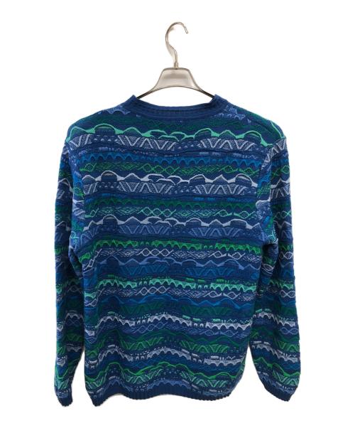 Coogi（クージー）Coogi (クージー) ウールニットセーター／WOOL KNIT SWEATER ブルー サイズ:Mの古着・服飾アイテム