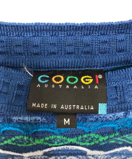 Coogi（クージー）Coogi (クージー) ウールニットセーター／WOOL KNIT SWEATER ブルー サイズ:Mの古着・服飾アイテム