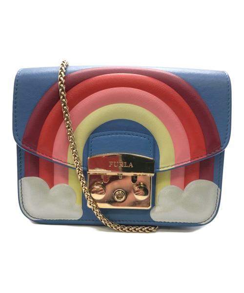 FURLA（フルラ）FURLA (フルラ) ジュリア ミニ クロスボディ チェーン ショルダー バッグ／JULIA MINI CROSSBODY CHAIN SHOULDER BAG ブルーの古着・服飾アイテム