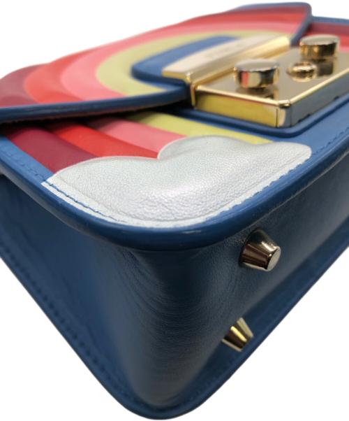 FURLA（フルラ）FURLA (フルラ) ジュリア ミニ クロスボディ チェーン ショルダー バッグ／JULIA MINI CROSSBODY CHAIN SHOULDER BAG ブルーの古着・服飾アイテム