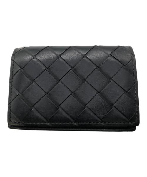 BOTTEGA VENETA（ボッテガベネタ）BOTTEGA VENETA (ボッテガベネタ) イントレチャート カードケース／INTRECCIATO CARD CASE ブラックの古着・服飾アイテム