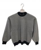 CABANキャバン）の古着「カシミヤ混 コットン ボーダー クルーネックニット／CASHMERE BLEND COTTON BORDER CREW NECK KNIT」｜ネイビー