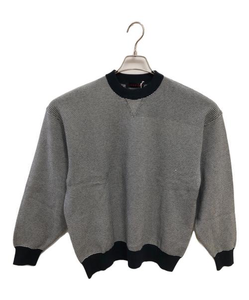 CABAN（キャバン）CABAN (キャバン) カシミヤ混 コットン ボーダー クルーネックニット／CASHMERE BLEND COTTON BORDER CREW NECK KNIT ネイビー サイズ:SIZE Mの古着・服飾アイテム