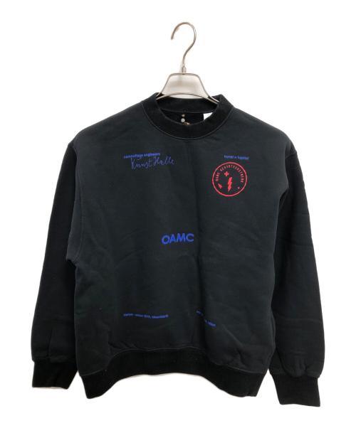 OAMC（オーエーエムシー）OAMC (オーエーエムシー) プリンテッド クルーネックスウェット／PRINTED CREW NECK SWEAT ブラック サイズ:SIZE Sの古着・服飾アイテム