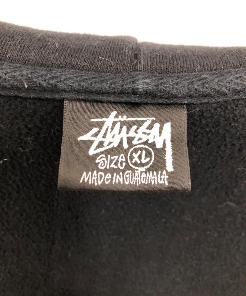 stussy（ステューシー）stussy (ステューシー) バックプリント ジップパーカー／BACK PRINT ZIP PARKA  ブラック サイズ:XLの古着・服飾アイテム