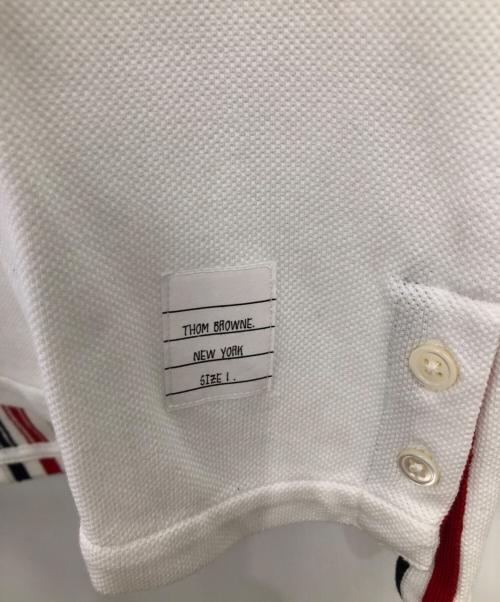 Thom Browne（トムブラウン）Thom Browne (トムブラウン) CLASSIC PIQUE STRIPE RELAX POLO SHIRT／クラシックピケ ストライプ リラックス ポロシャツ ホワイト サイズ:1の古着・服飾アイテム