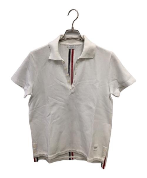 Thom Browne（トムブラウン）Thom Browne (トムブラウン) CLASSIC PIQUE STRIPE RELAX POLO SHIRT／クラシックピケ ストライプ リラックス ポロシャツ ホワイト サイズ:1の古着・服飾アイテム
