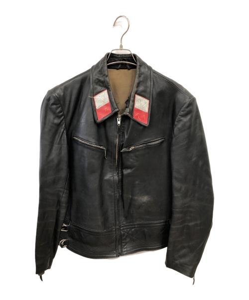 Anton Vanek（アントンバネク）Anton Vanek (アントンバネク) シングルライダースポリスジャケット／SINGLE RIDERS POLIZEI JACKET ブラック サイズ:不明の古着・服飾アイテム