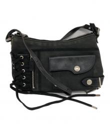 Christian Dior（クリスチャン ディオール）の古着「ブラック パンク クロスボディ バッグ／BLACK PUNK CROSS BODY BAG」｜ブラック