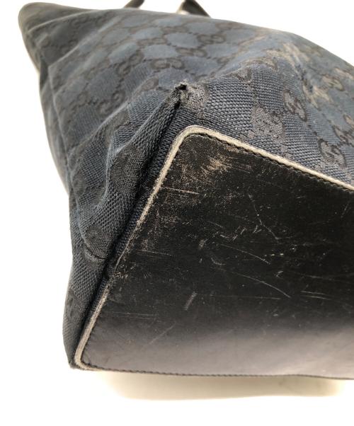 GUCCI（グッチ）GUCCI (グッチ) GGキャンバス×レザー トートバッグ／GG CANVAS×LEATHER TOTE BAG ブラックの古着・服飾アイテム