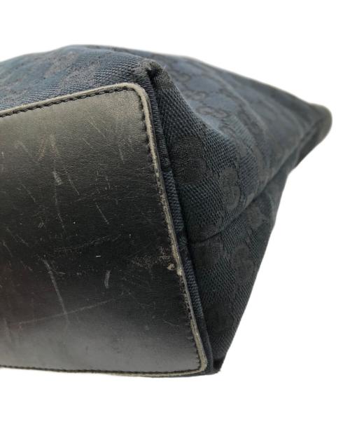 GUCCI（グッチ）GUCCI (グッチ) GGキャンバス×レザー トートバッグ／GG CANVAS×LEATHER TOTE BAG ブラックの古着・服飾アイテム