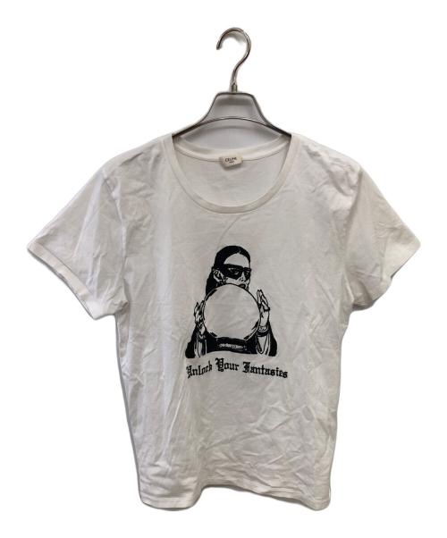 CELINE（セリーヌ）CELINE (セリーヌ) レディ・ウィズ・クリスタルボール Tシャツ／LADY WITH CRYSTAL BALL TEE ホワイト サイズ:SIZE XLの古着・服飾アイテム