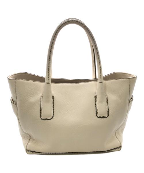 HIROFU（ヒロフ）HIROFU (ヒロフ) デュオ レザートートバッグ／DUO LETHER TOTE BAG ホワイトの古着・服飾アイテム