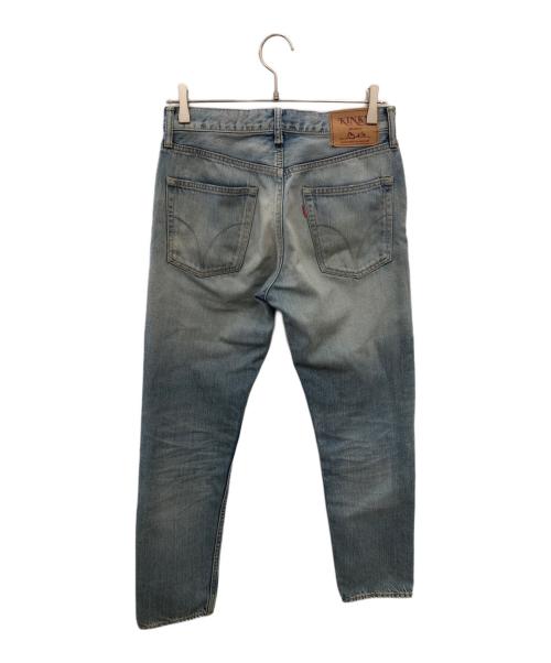 Hysteric Glamour（ヒステリックグラマー）Hysteric Glamour (ヒステリックグラマー) コラージュパッチリメイクテーパードデニムパンツ／COLLAGE PATCH REMAKE TAPERED DENIM PANTS ブルー サイズ:W28の古着・服飾アイテム