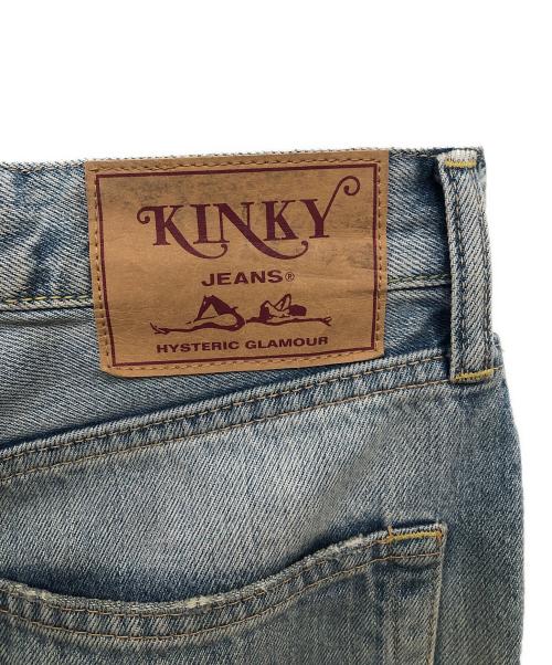 Hysteric Glamour（ヒステリックグラマー）Hysteric Glamour (ヒステリックグラマー) コラージュパッチリメイクテーパードデニムパンツ／COLLAGE PATCH REMAKE TAPERED DENIM PANTS ブルー サイズ:W28の古着・服飾アイテム