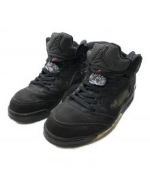 NIKE×Paris Saint-Germain（ナイキ×パリサンジェルマン）の古着「エアジョーダン5 ブラック/セメントグレー／AIR JORDAN 5”BLACK/CEMENT GREY”」｜ブラック