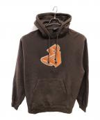 stussyステューシー）の古着「メイドインUSA オールド S ロゴ フーディ／MADE IN USA OLD S LOGO HOODIE」｜ブラウン