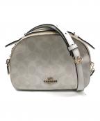 COACHコーチ）の古着「シグネチャーショルダーバッグ／SIGNATURE SHOULDER BAG」｜ホワイト