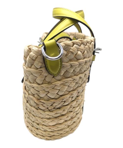 COACH（コーチ）COACH (コーチ) ストロースモールトートバッグ／STRAW SMALL TOTE BAG ベージュ×グリーンの古着・服飾アイテム