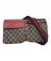 GUCCI（グッチ）の古着「GG キャンバス ウエストポーチ／GG CANVAS WAIST POUCH」｜ベージュ×レッド